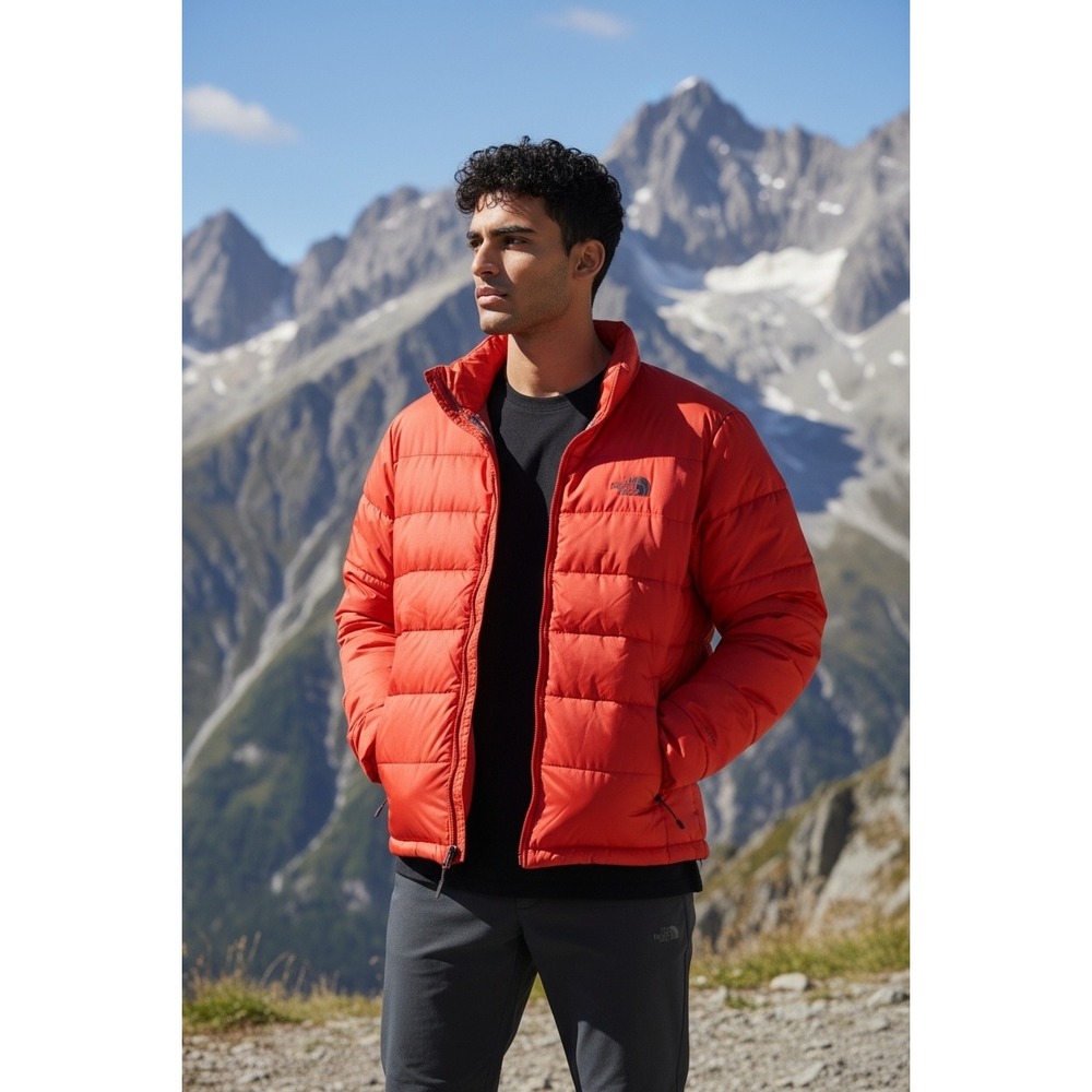 The North Face Mens Aconcagua 2 Puffer Jacket Red 550 Down XXL Streetwear Cozy
